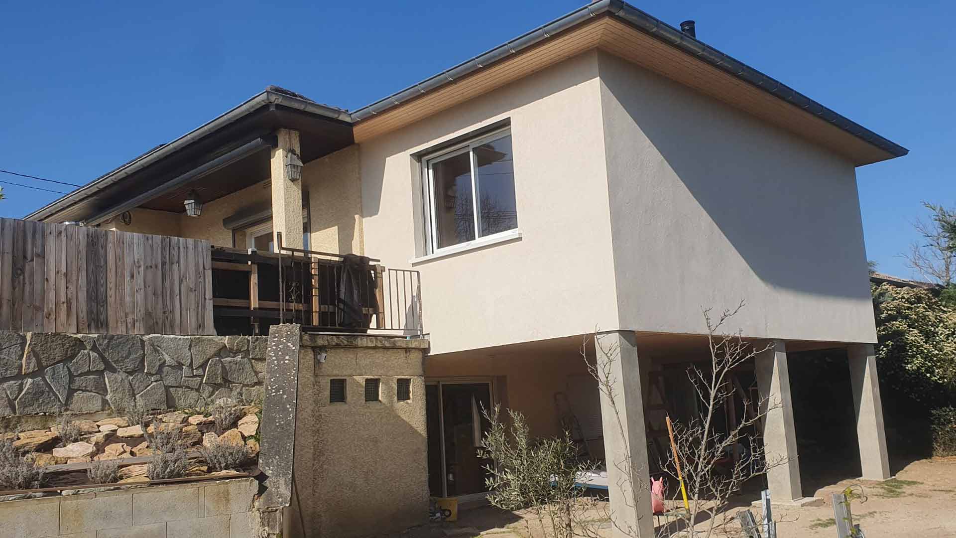 Extension sur pilotis - Après travaux - Chantier de Francheville